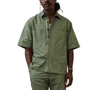 NEW BTFL-LIFE cropped box shirt in deep sage